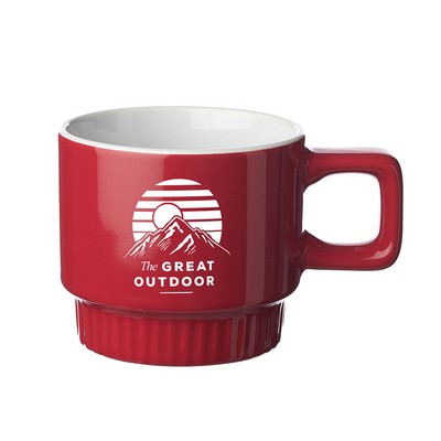 10 oz. Ridged Super Stacker Ceramic Mug (1 Color Imprint)