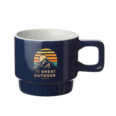 10 oz. Ridged Super Stacker Ceramic Mug (Full Color Imprint)