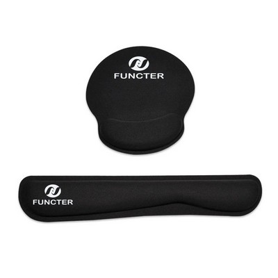 Memory Foam Typing Keyboard Hand Rest Mouse Pad Set