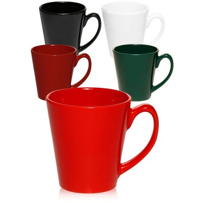 Glossy Ceramic Latte Custom Coffee Mugs-12 oz